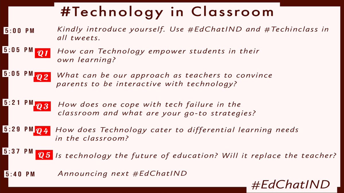 MrunalGanjale's tweet image. join #EdChatIND on #TechnologyInClassroom!
Stay tuned in for more updates!
@EdChatIND @GanjaleMrunal @nadeemkhanlive @Shalini040876 @kaushalsen_15