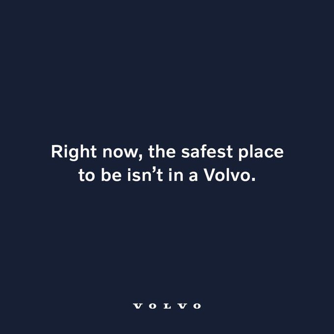 Here’s yet another interesting one done by . @volvocars If you have you seen any, please do add to this thread. #lockdown  #COVID2019  #Covid19India  #Creative