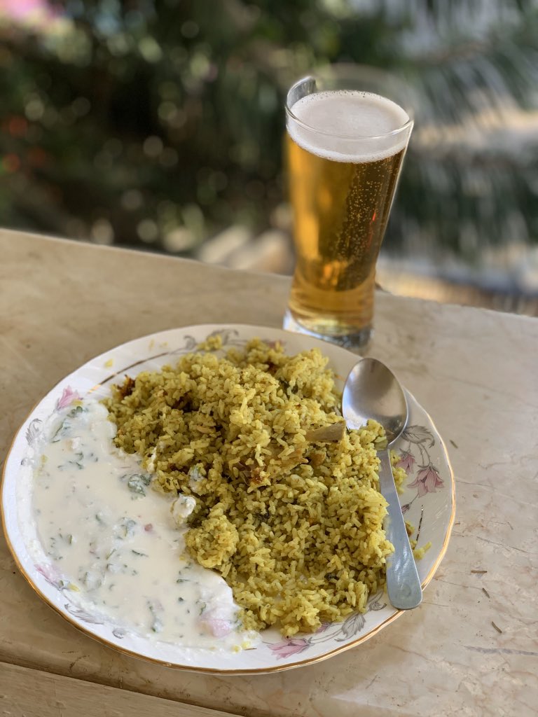 A very late lunch because I had a office all hands but Beer & Biryani is what the doctor ordered today to get over the strange frustration and low I have been feeling. Yes, recipe coming in an hour