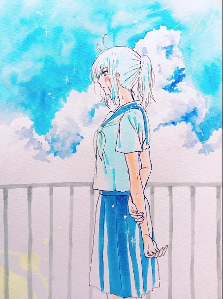 #SiroArt
#電脳少女シロ

夏、屋上、ポニーテール 