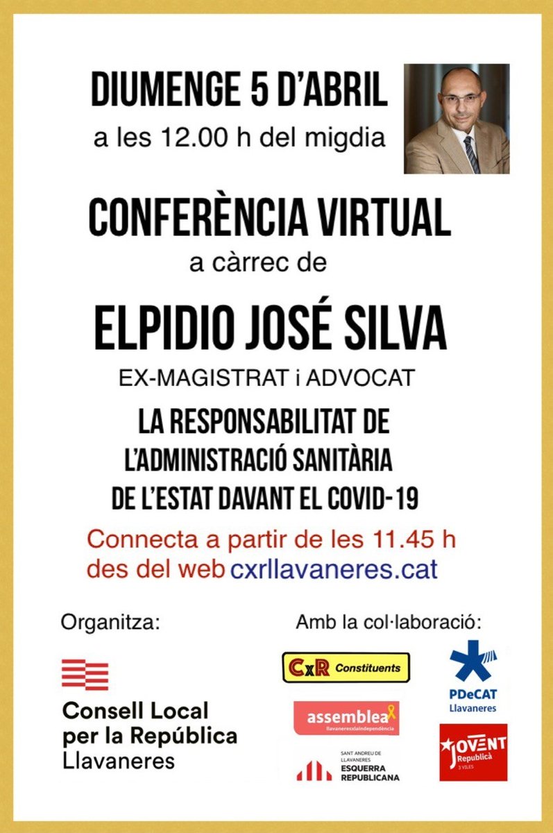 ANCllavaneres's tweet photo. Recordeu, diumenge 5/4 a les 12 h. Podràs accedir mitjançant el web https://t.co/8K53U5yako #Llavaneres #Maresme #Catalunya #COVIDー19 #AccióSocialRepublicana #ConsellsLocals #Consell https://t.co/7N9KXQb68F