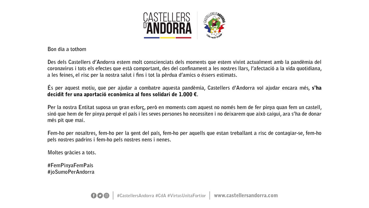 castellersAND's tweet photo. 🇦🇩
#JoSumoPerAndorra
-
#CastellersAndorra #CdA #VirtusUnitaFortior 
#castellers #castelleres #Andorra 
#FemPinyaFemPaís 
-
#quedatacasa https://t.co/vTG73GtXjO