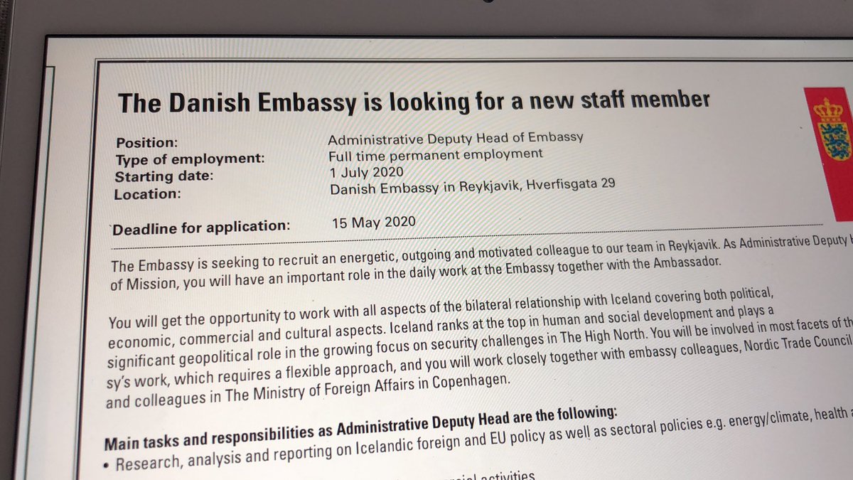 danska sendiráðið auglýsir á ensku. rothögg.
