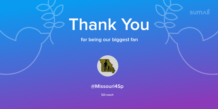 Our biggest fans this week: Missouri4Sp. Thank you! via sumall.com/thankyou?utm_s…