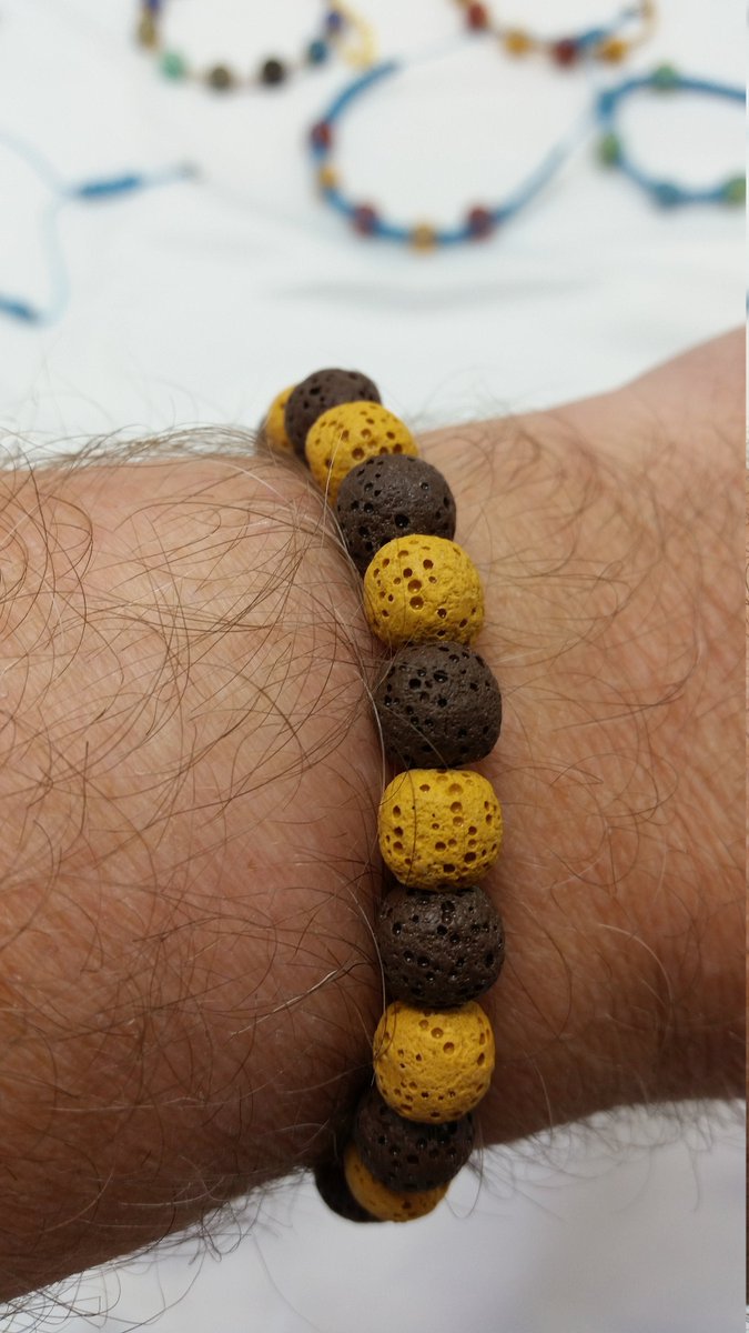 Excited to share the latest addition to my #etsy shop: Yellow and Brown Lava Rock Aromatherapy Stretchy Bracelet etsy.me/3aIFqNJ #blue #round #green #no #women #aromatherapy #lavarockbracelet #lavastonebracelet #diffuserbracelet