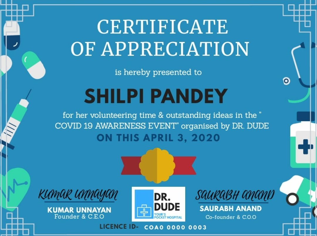 drdudeofficial's tweet photo. Final list are out now &amp; time to announce the winners,
A Covid-19 precautions awareness survey has been done by the team of DR.DUDE.
Congrats everyone who wons the certificate
And thanks to all for taking part in this event.
Stay home !Stay safe @WHO  @MoHFW_INDIA 

Team :Dr.Dude https://t.co/fiTtuYCKrr