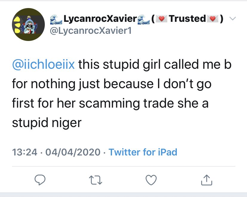 iichloeiix's tweet photo. GO REPORT HIM HE IS USING TERRIBLE WORDS AND HE IS UNDERAGE!! AND GIVING DEATH THREATS @LycanrocXavier1 #adoptme #adoptmetrades #adoptmepet #adoptmescammer #report #adoptmetrading https://t.co/GWNj6X9i6I