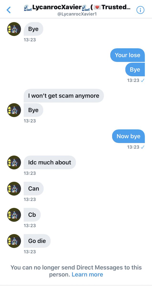 iichloeiix's tweet photo. GO REPORT HIM HE IS USING TERRIBLE WORDS AND HE IS UNDERAGE!! AND GIVING DEATH THREATS @LycanrocXavier1 #adoptme #adoptmetrades #adoptmepet #adoptmescammer #report #adoptmetrading https://t.co/GWNj6X9i6I
