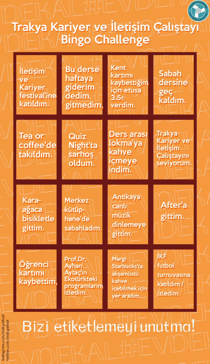 Bingo challenge!