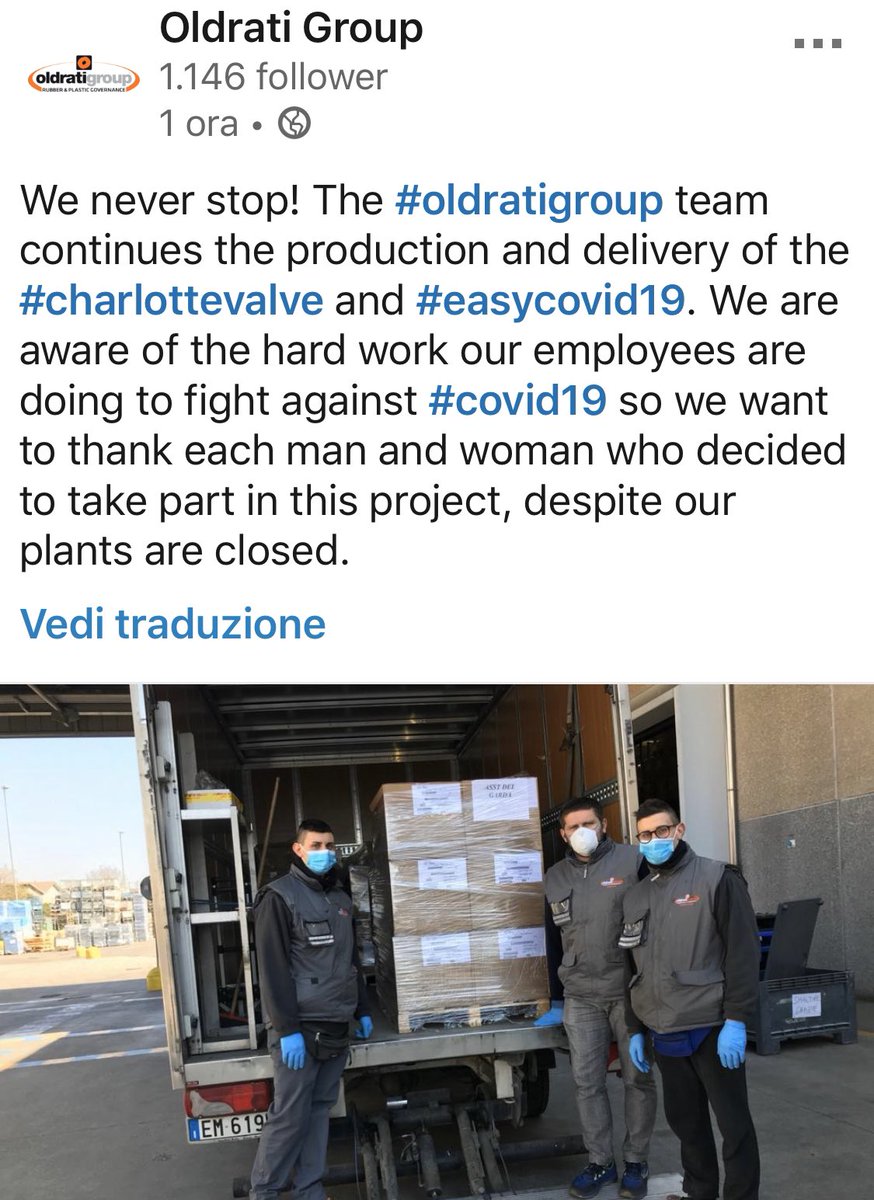 Enrico Oldrati Oldratigroup Isinnova Charlottevalve Easycovid19 Coronavirus Covid Italy Bergamo Brescia Savetheworld Passion Dedication T Co 48nkivbkx6