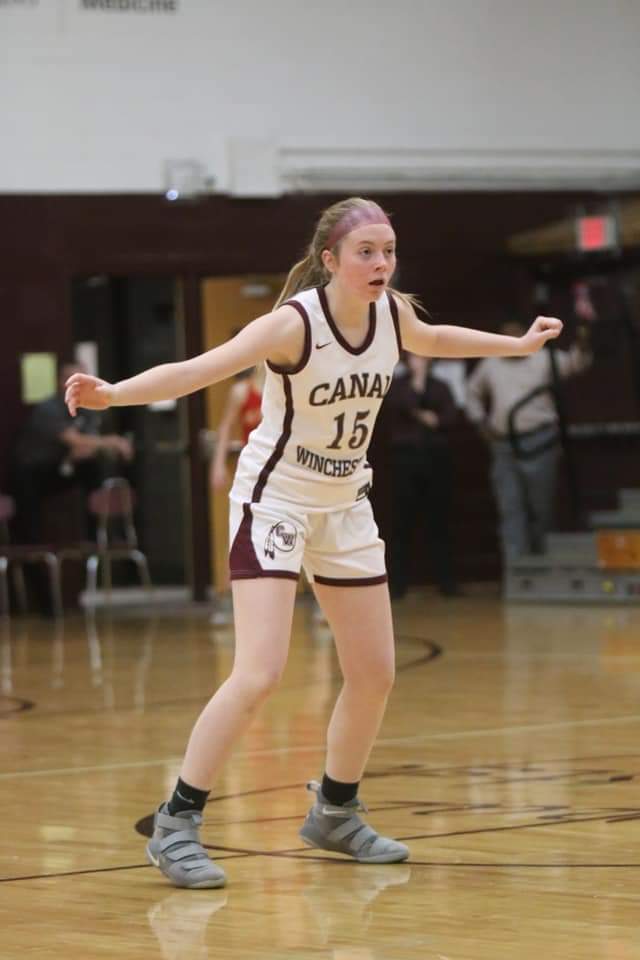 CWLadyIndians's tweet photo. @ButterbaughShea is one of the most selfless players we have.  She works extremely hard, set the tempo for the 1-3-1, rebounds really well, and cares more about the team than her shots or playing time! She is most famous for her underhand scoop shot!!
#LadyIndians 
#WinTheDay https://t.co/mimkwrESza