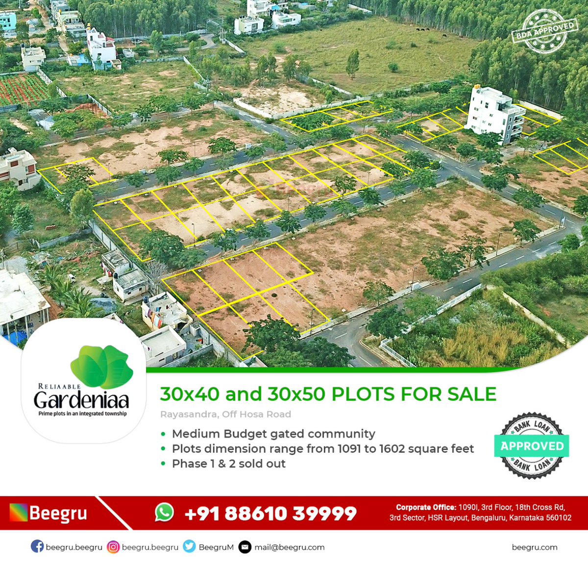 beegrurealty's tweet photo. Project Name: Reliaable Gardeniaa
Project Type: Residential Layout
Developer: Reliaable Developers Private Limited
Location: Doddanagmangala, Hosa Road, Bengaluru
#reliaablegardeniaa #Doddanagmangala #hosaroad #Reliaabledevelopers #plots #plotsforsale #realestateadvisor #beegru https://t.co/9Zt2eRjD0r