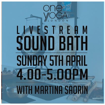 oneyogalondon's tweet photo. Our NEW virtual Sound Bath is here!
Join Martina for one hour of blissful sound.
Sunday 5th April 4-5pm.
Just sign up using your existing class pass or membership.
#soundbath #soundhealing #meditation #yoga #streamsoundbath #virtualsoundbath 🙌🏾 https://t.co/TWLUVQlJ6r