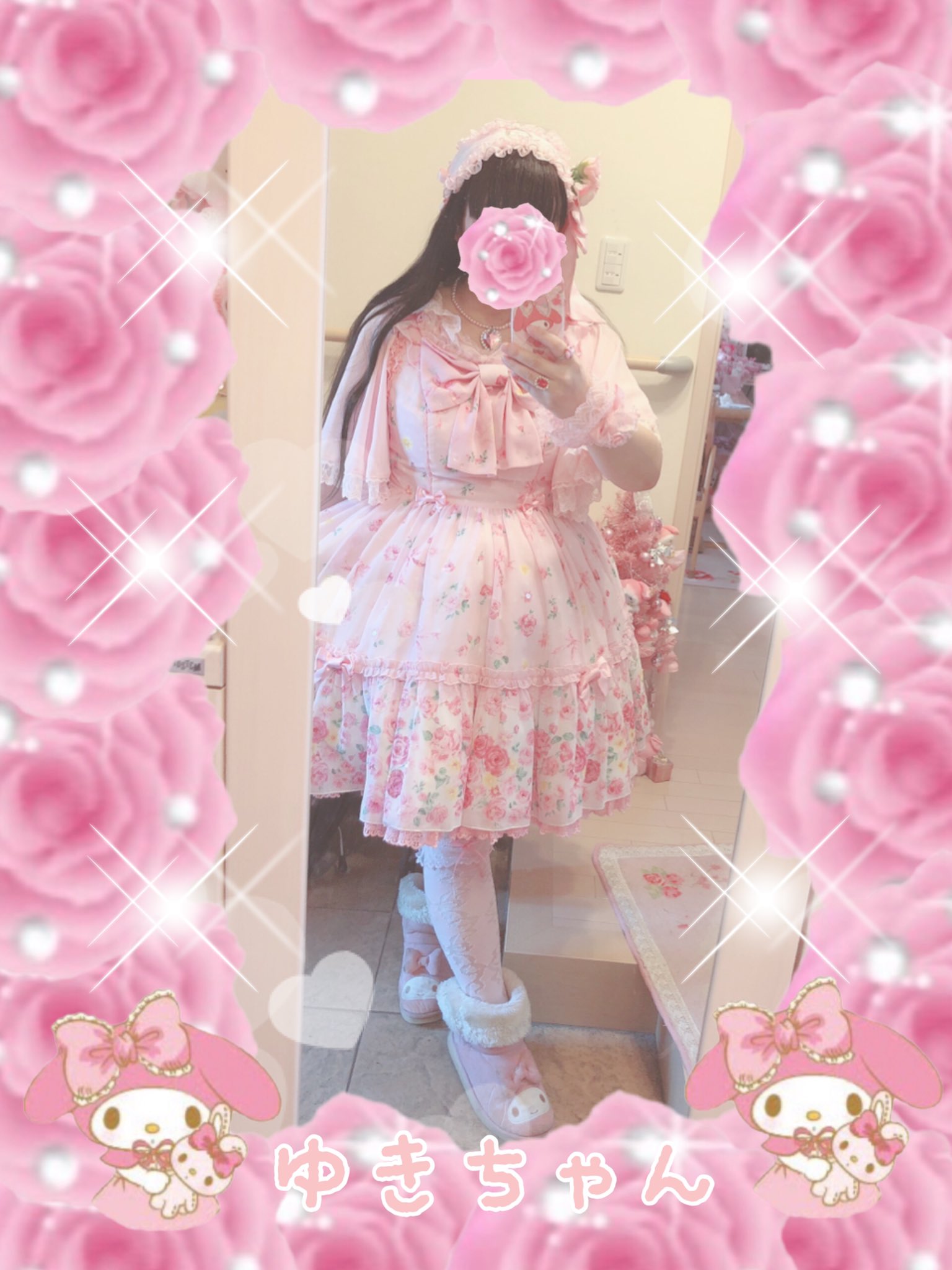 Angelic Pretty☆パウダーローズOP☆粉薔薇 揺らめく
