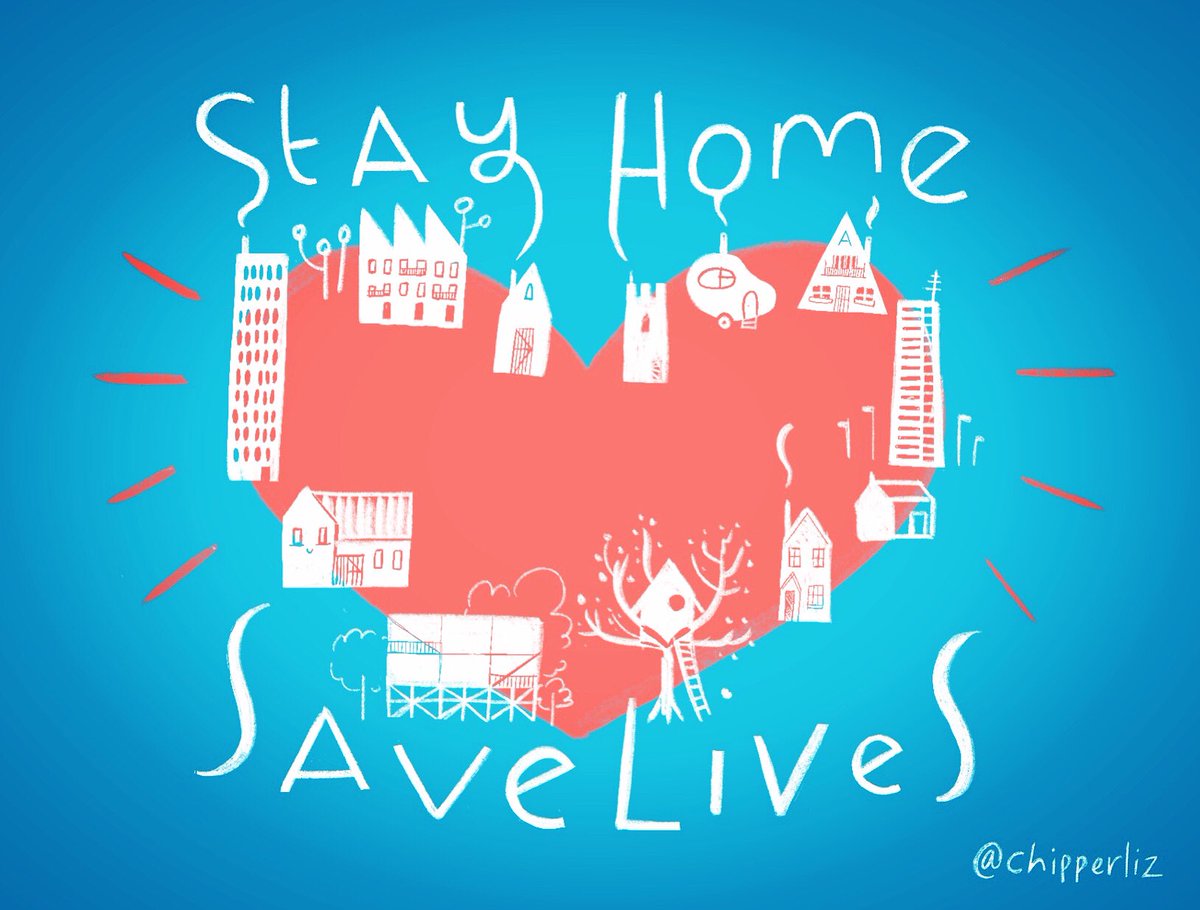 Chipperliz's tweet photo. I know, I know, spring is bursting out all over the shop and UK sunshine a rare beast but if you possibly can, stay local &amp; stay home. Essentially, don’t be a dick. #stayhomesavelives #coronavirusuk #illustration #community #loveyourspace #getwiththewindow #dontbeadick #staylocal https://t.co/W9q6SMHtMC