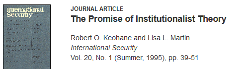 Some tried to argue against his claim, namely Robert Keohane and Lisa Martin https://www.jstor.org/stable/2539214?seq=1