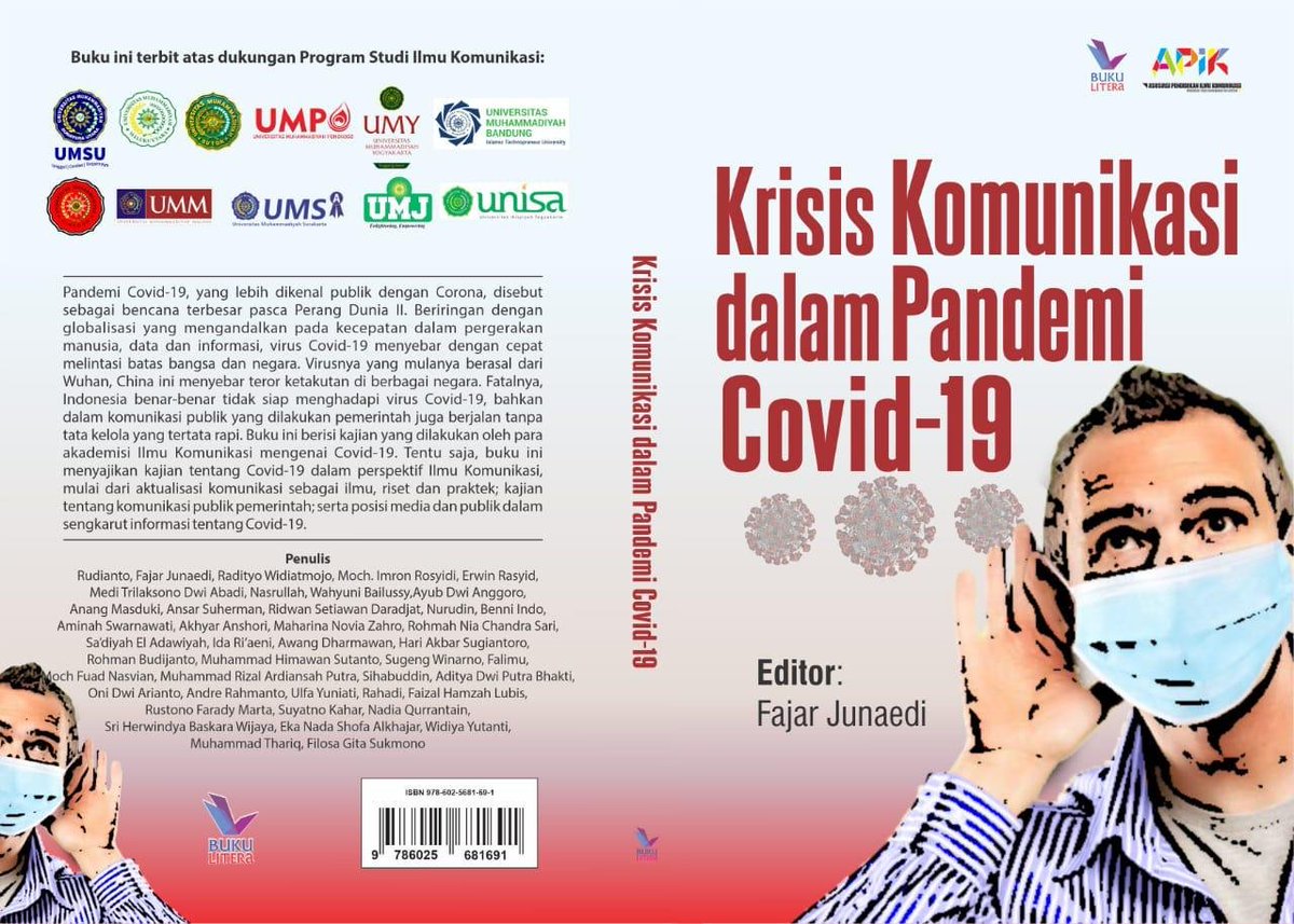 Buku "Krisis Komunikasi dalam Pandemi Covid-19"*
Tebal: 290 hal. Harga:Rp. 50.000 (diluar ongkos kirim). Bisa dipesan di Matapadi Store WA: 087734608747. 
Keseluruhan hasil penjualan buku (100%) didonasikan untuk penanggulangan pandemi virus Covid-19. <a href="/diktilitbang/">Majelis Diktilitbang PP Muhammadiyah</a> @APIKPTM