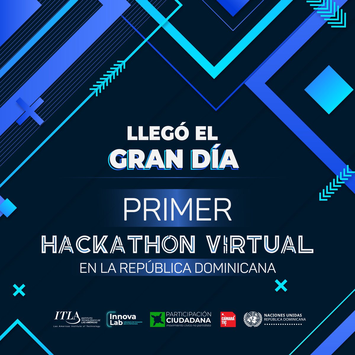 ITLARD's tweet photo. ¡Llegó el gran día! Hoy celebramos el lanzamiento del PRIMER hackathon virtual del país #InnovandoEnCuarentena | ÚNETE A LA TRASMISIÓN EN NUESTRO CANAL DE YOUTUBE🔺 A LAS 10:00 a.m. | #HackathonVirtualRD #HackathonVirtualITLA https://t.co/AD7HMT3q5G