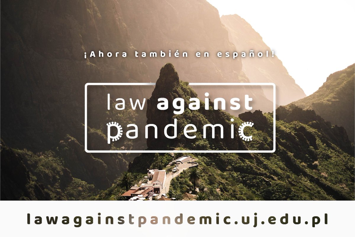 Hispanophone scholars can now publish in Spanish – special thanks to OKSPO UJ and @RJPeltzSteele! At lawagainstpandemic.uj.edu.pl you will find a few interesting texts – more are in review. Video content may follow soon! Thank you for your submissions & support. #lawagainstpandemic