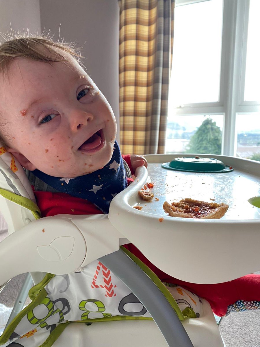 john_kelly6's tweet photo. If anyone is feeling a bit down or not 100% at the moment, here’s my little brother enjoying his toast n jam, can guarantee it’ll make you smile😊 https://t.co/n6boU46gBc