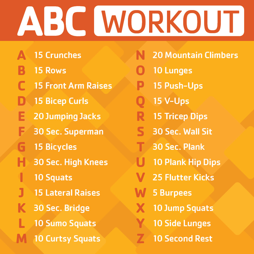 YMCA_GWC's tweet photo. Stay active, stay healthy! Who's still joining us for our ABC Workouts? Invite your friends and family to join us in spelling PRACTICE today! #FitAtHome #ABCWorkout https://t.co/qjVi2083OR