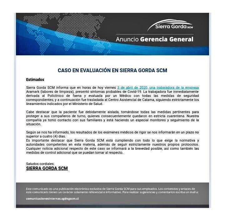 JoseGuerrero_sg's tweet photo. No esperemos que se sigan contagiando trabajadores y aumentando la incertidumbre, tanto de las familias como de las comunidades que puedan verse afectadas. https://t.co/9rEu9yb1NT