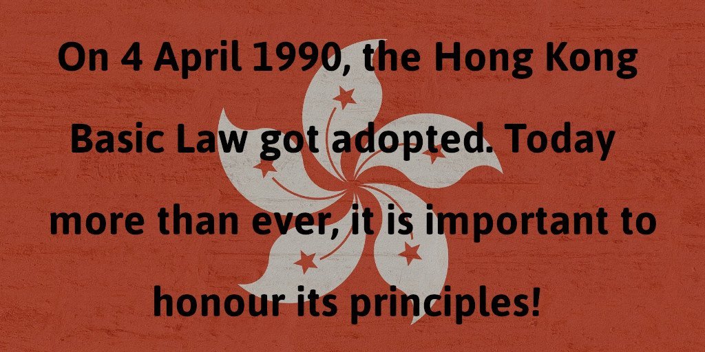 bueti's tweet photo. 30 yrs ago, the Hong Kong Basic Law was adopted. This is not a happy birthday. This anniversary's message is: it always has been and will be a fight to defend the principles enshrined in it, such as freedom of speech and freedom of assembly. #5demands #HongKong #universalsuffrage https://t.co/COafWiRlzs