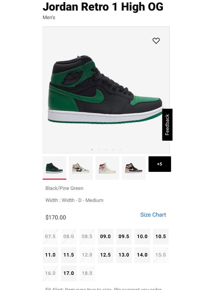 foot locker jordan 1 pine green