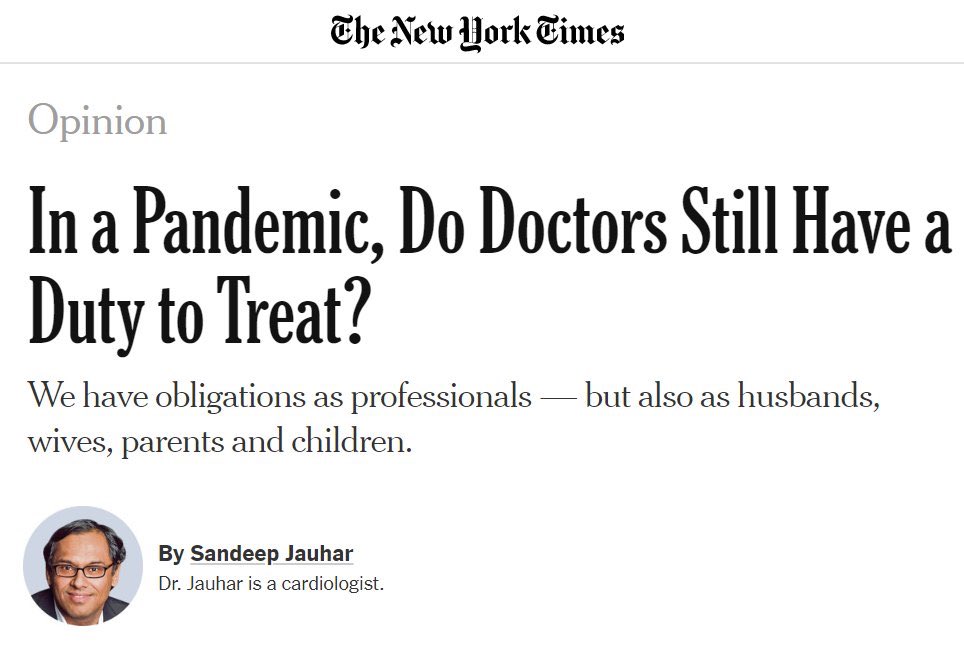 This may become a defining split. We will see those who became doctors to practice medicine and those like Sandeep Jauhar who became doctors for the pay & status