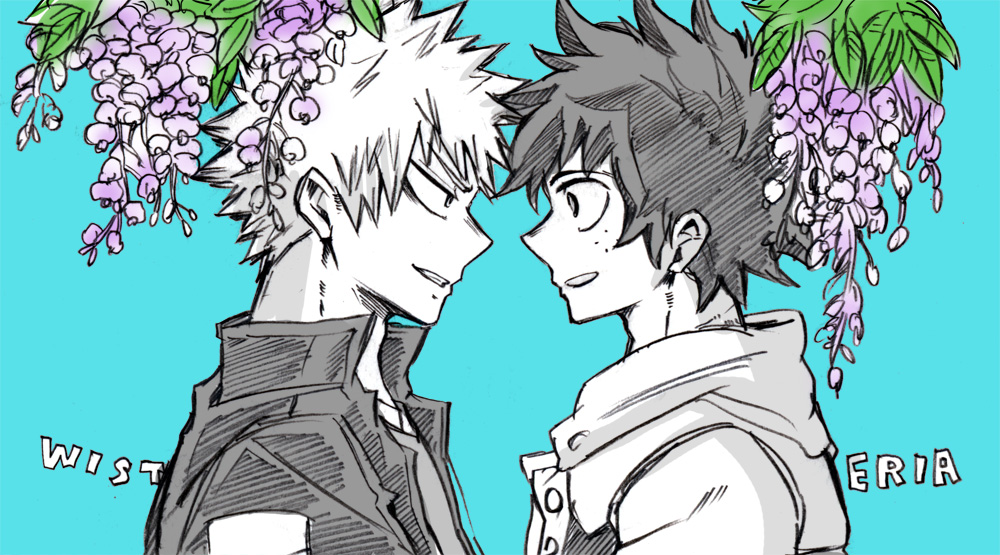 爆豪勝己 ,緑谷出久 「春の花と幼馴染(幼少・折寺・UA・大人) 」|シトリのイラスト