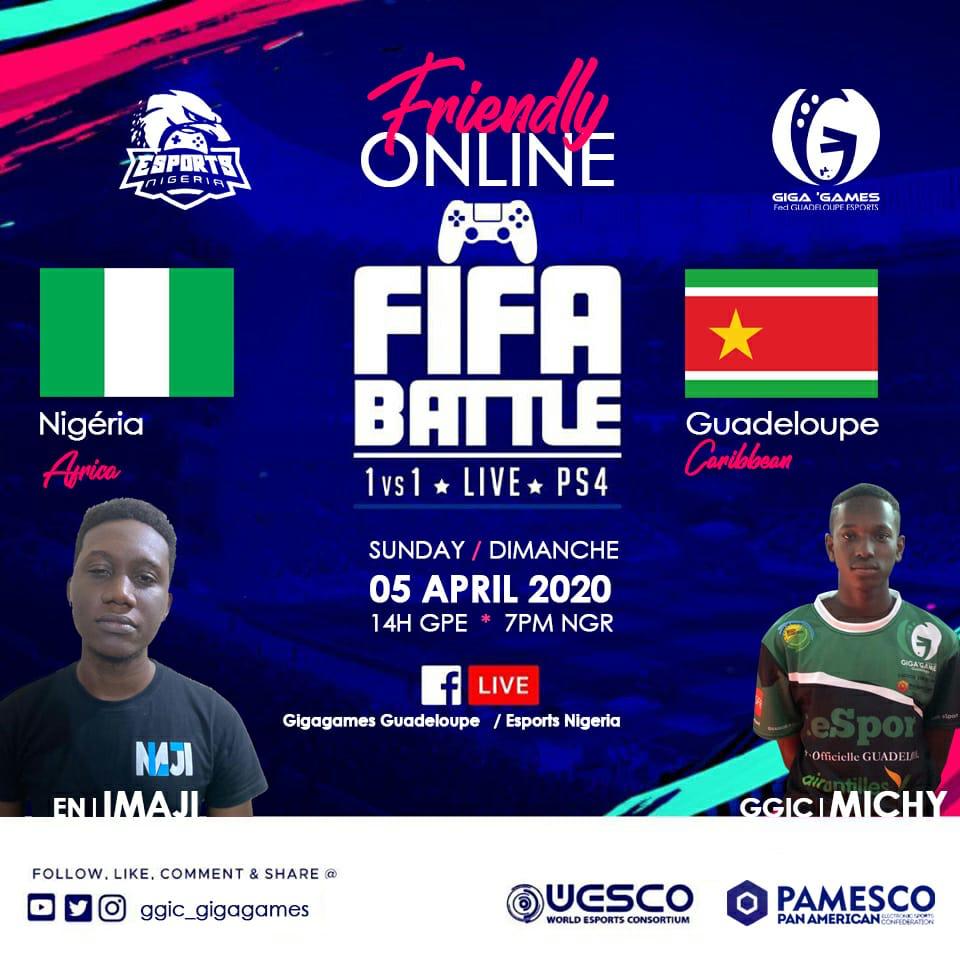 theafrogamer_'s tweet photo. FIFA20 – Nigeria vs Guadeloupe Friendly
@EsportsNigeria @GGigagames 

https://t.co/iK85IJuBQT

#esports #gaming #videogaming #tournament #football #fifa20 #videogames #sport #africa #caribbean #easports #collaboration #nigeria #guadeloupe #StayHome https://t.co/OIdsCmvUGm
