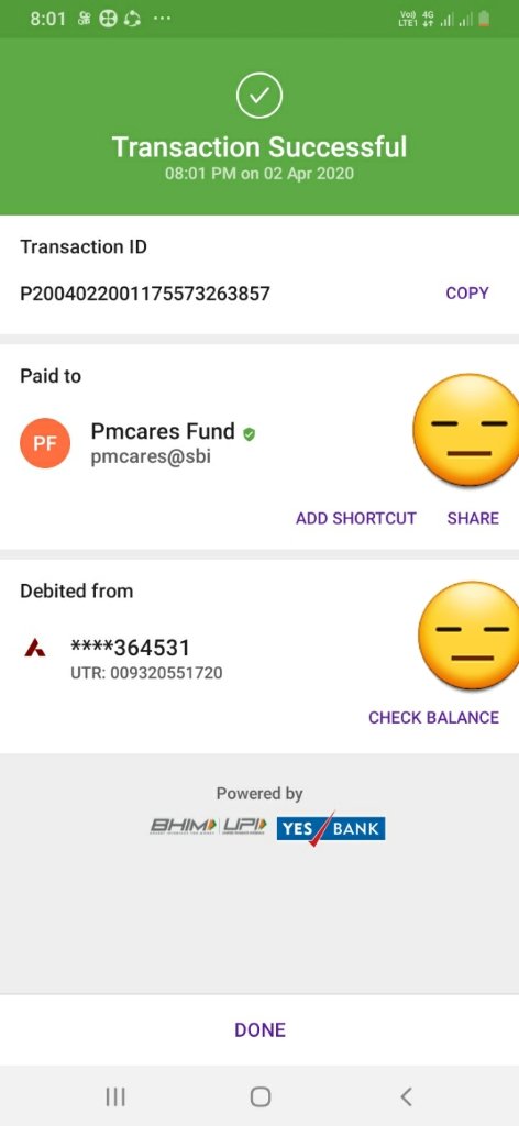 Thank you India for the generous contributions! Join the #i4India Movement & be there for your country. Donate to the #PMCARESFund on #PhonePe & show your support proudly on your profile pic. When we stand together for India, no fight is too big, no act too small.#EachRupeeCounts