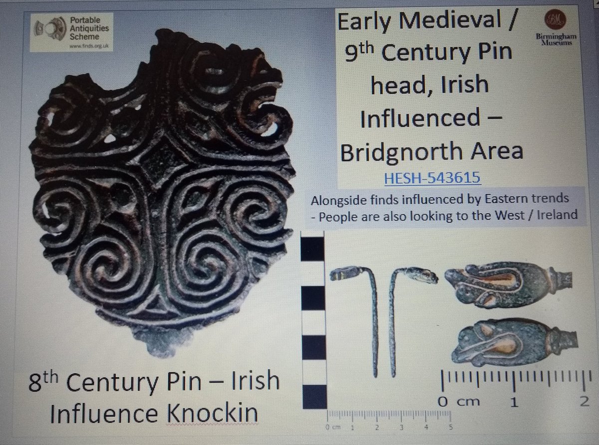 So ... If people aren't using finds or money in an expected way, what are their influences?In the later period post AD 750 we see distinct Irish materialThe casket mount was donated  @shrewsmuseum 12/21