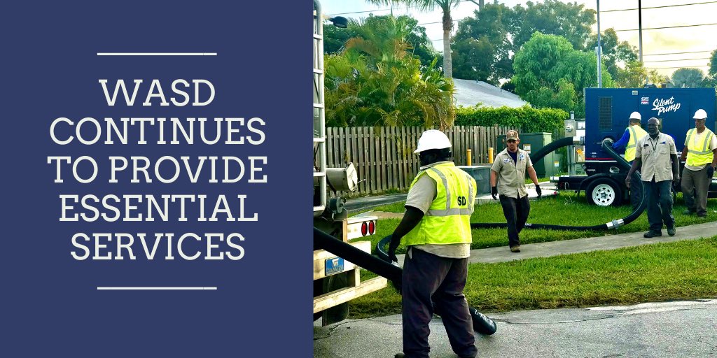 MiamiDadeWater's tweet photo. Utility workers are #FrontLineHeroes too. WASD continues to work in the field and at our plants so customers can #StayAtHome and stay safe. We are extremely grateful for their dedication and service. #WASDatWork https://t.co/JlXH5Kpyn2
