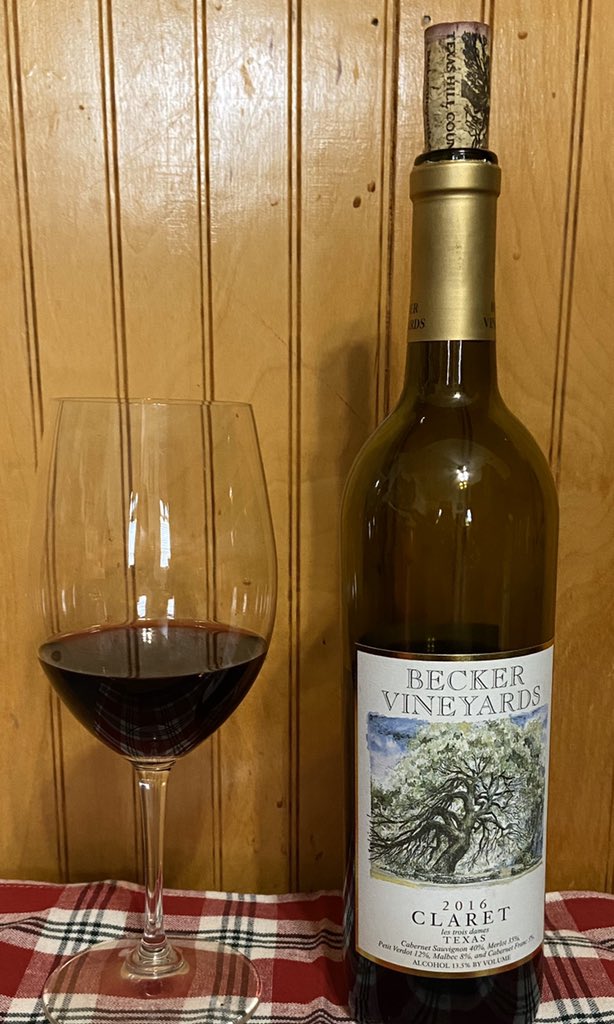 BeckerVineyards's tweet image. See a glass share a glass of what Texas wine you are enjoying on your social media with friends and colleagues!  This is a 2016 Claret from Texas Hill Country winery Becker Vineyards!  Please tag #seeaglassshareaglass #txhcwines @beckervineyards #txwines @TexasWineTrail