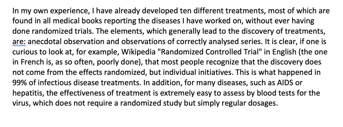 Next paragraph is from the realm of Eminence Based Medicine where there is pride in having it made without ever running an RCT.