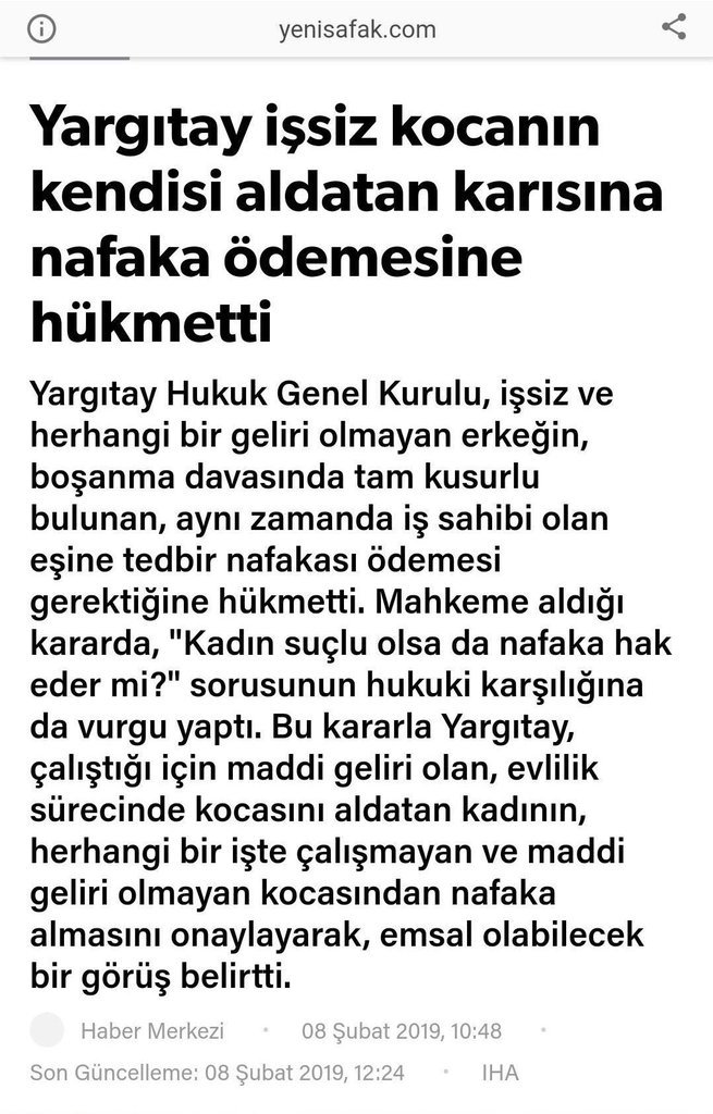 KadirGL16409699's tweet photo. #NafakayaTakozKoymaCHP YARGITAY 2 nci HUKUK Dairesi Başkanı paylaşımı "TEDBİR NAFAKASI bağlamada kusur aranmazmış" KOCA, KARISINI başka biriyle yatakda yakalasa KADIN mahkemede nafaka istese bağlanır mı❓Soruyorum YETKİLİLER açıklarsa seviniriZ @Akparti @abdulhamitgul @RTErdogan https://t.co/PKNkAoeWi0