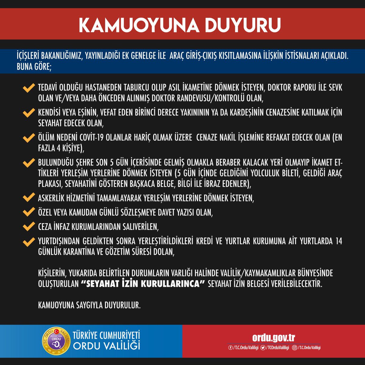 Kıymetli Hemşehrilerim,
Lütfen kurallara uyalım !