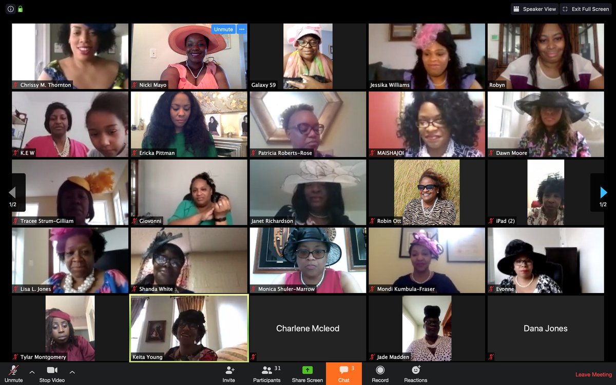 Feeling fancy and full of spring for today's Virtual Saturday Afternoon Tea-- the latest installment of the  #GirlPowerHappyHour. I can't thank these ladies enough for this much needed escape from the  #Coronavirus  #COVID crisis world. We got a positive word from  @ErickaMPittman