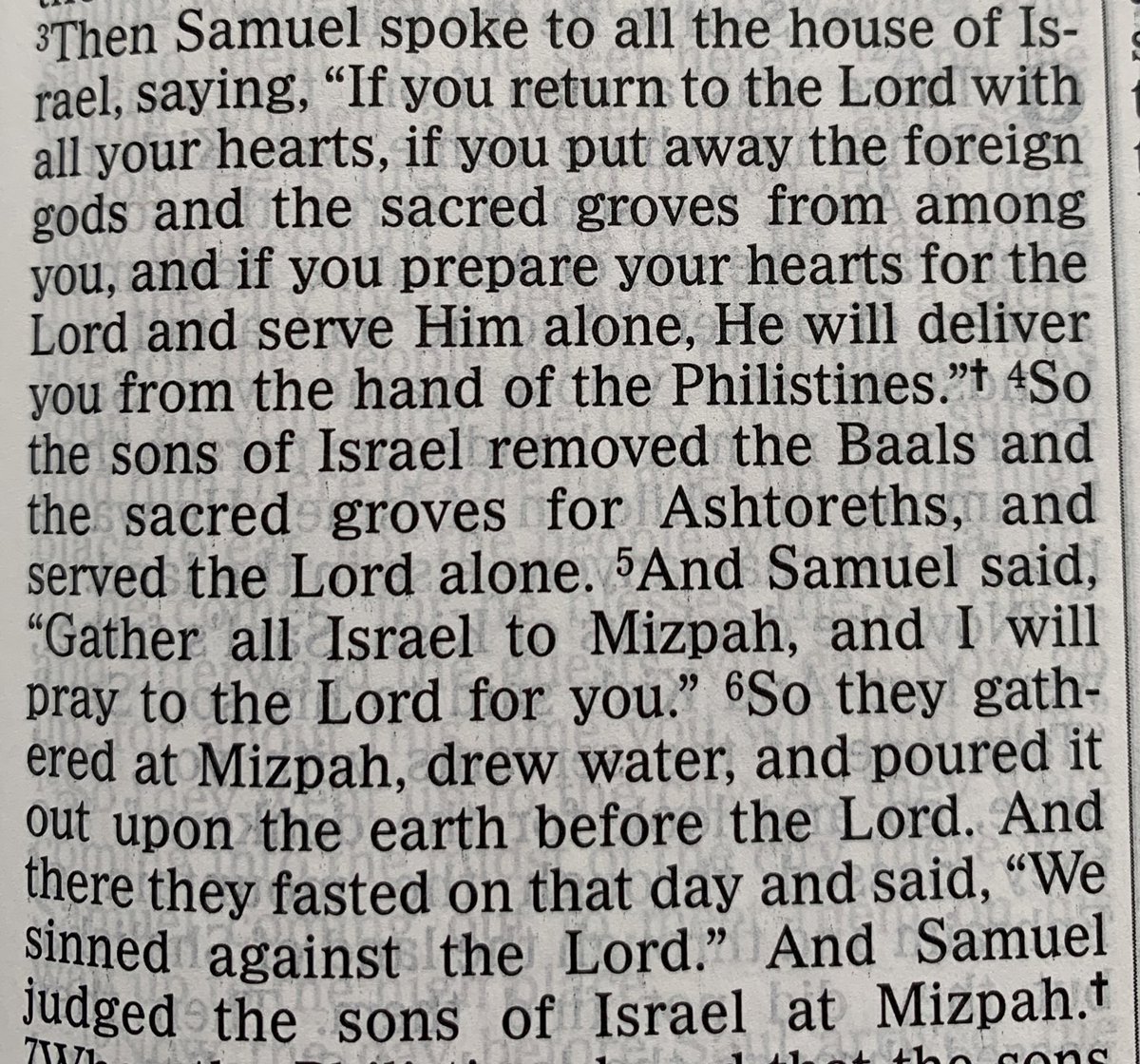 When the ark of the covenant came back to Israel from the philistines, the prophet Samuel called the people to return to God “with all your hearts”