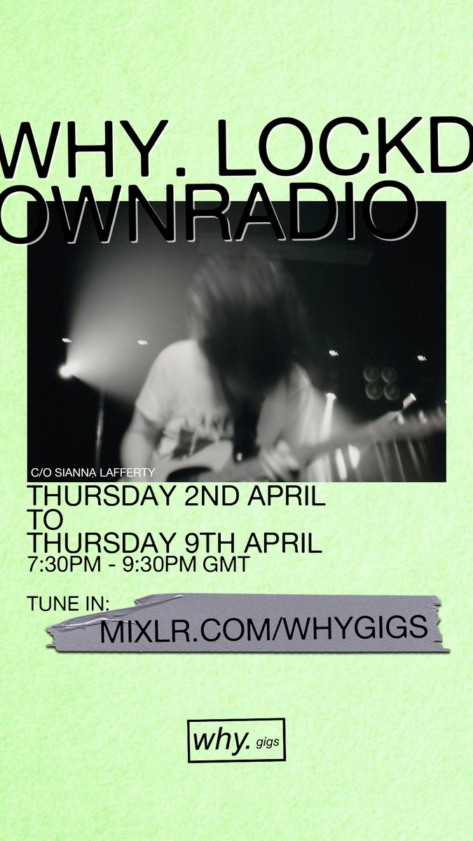 WhyGigs's tweet image. #ICYMI We've been doing our own online radio show every day this week! We're on at 7:30PM, land in for good vibes and tunes! xx mixlr.com/whygigs/