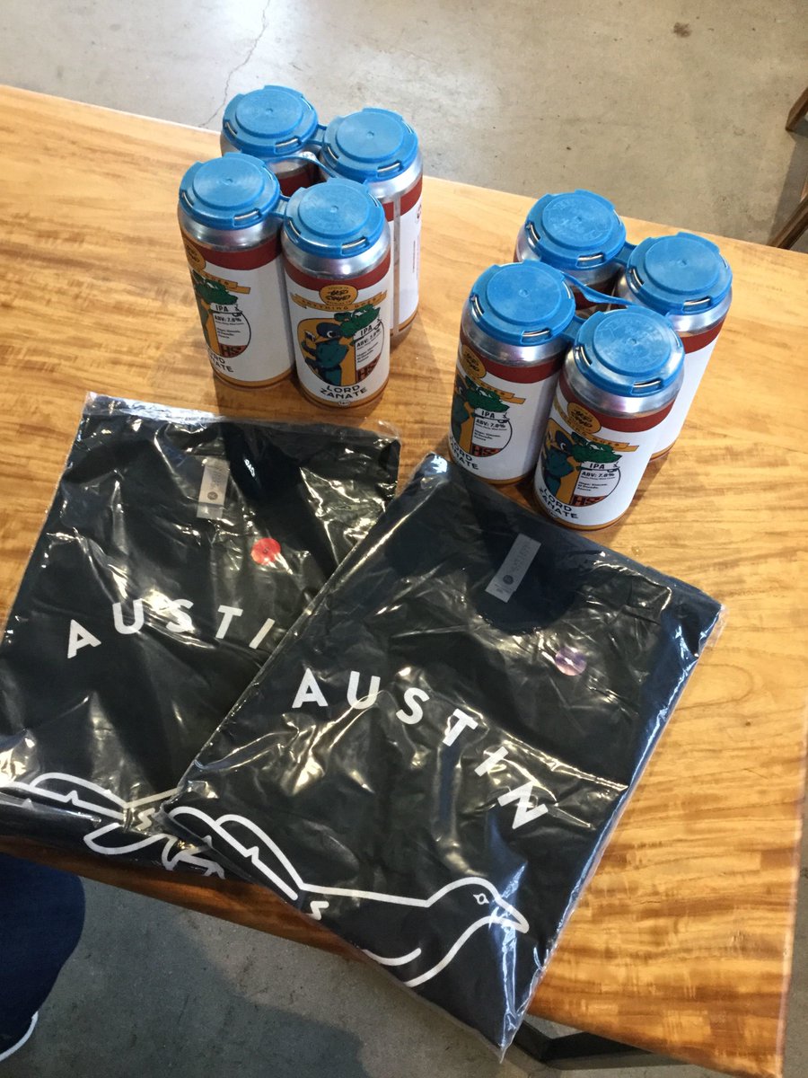 AustinAnthem's tweet photo. Presenting: The Grack Pack. 🍻+👕

A four-pack of freshly-canned @HopsquadBrewing core beers and one Anthem shirt for $30.

Call/text 903-420-0895, or email info@hopsquad.com with your to-go request. Then, swing by the brewery and pick it up.

#AustinTogether #GoBigAndGoHome #atx https://t.co/5SU5D6EA6p