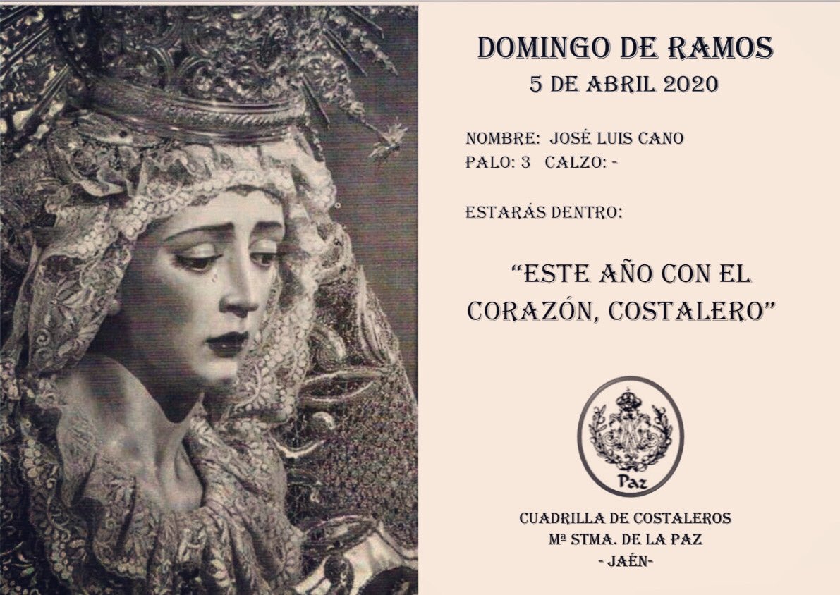 jl_cano85's tweet photo. Un Domingo de Ramos diferente, pero el corazón nunca dejará que no lo disfrute a mi manera, con los míos y con ustedes... #LaPasionNoAcaba #MeQuedoEnCasa
@LaPasion7TV @GRayoVictor @AnaEnterria https://t.co/S6wfzjE2hD