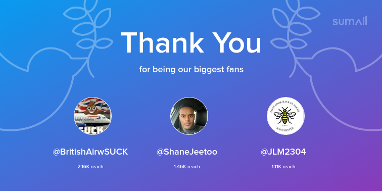planesmad2016's tweet photo. Our biggest fans this week: BritishAirwSUCK, ShaneJeetoo, JLM2304. Thank you! via https://t.co/t3ahlxpCZv https://t.co/kJX1lLBrmc