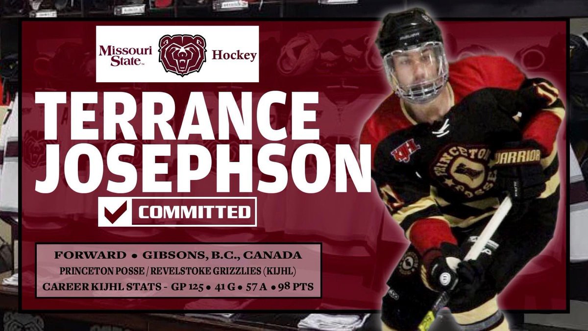 MOStateHockey's tweet photo. 🚨 Commitment Alert! 🚨
The Ice Bears continue their solid off-season with another talented commitment! Welcome to Springfield, KIJHL veteran and Gibsons, B.C.-native Terrance Josephson!
https://t.co/riXPjG1NiM https://t.co/6EeLI3Mxcm