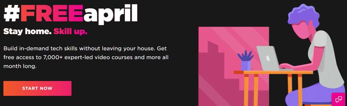 With more people working remotely than ever before, <a href="/Pluralsight/">Pluralsight</a> is making its platform free to individuals for the month of April! Over 7,000 free courses for you to up your tech skills!  | ojrq.net/p/?return=http…