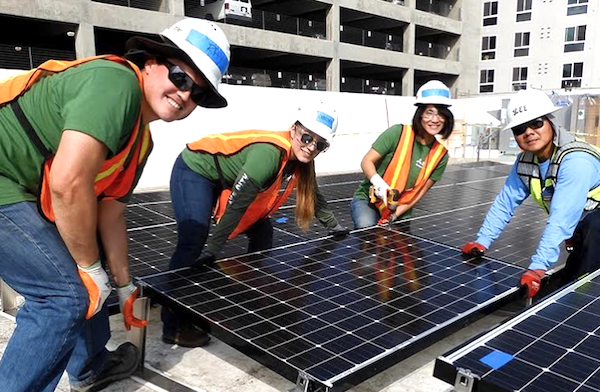 LADFNewMarkets's tweet photo. .@TerasakiBudokan Recreation Center project, 150-panel solar power system donated @Mitsubishi_USA installed by students/volunteers w disabilities trained @GRID
Over 25 years system will save $366k+ in power &amp; eliminate 751 tons greenhouse gasses
#LADF gave $10M #NMTC's to project https://t.co/alNbv7A3Jk