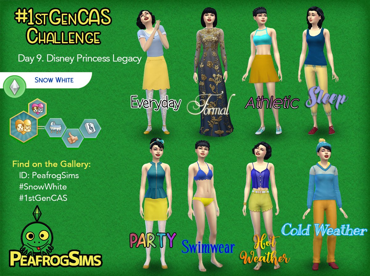 peafrogsims's tweet photo. Day 9 of my #1stGenCAS Challenge! Here's #SnowWhite, 1st Gen of the #DisneyPrincessLegacy! If you wanna see more about the challenge, come visit my tumblr! https://t.co/PzuVHkYSLQ #Sims4 #ShowUsYourSims #TheSims4 #DisneyPrincess #DisneyPrincessChallenge #PrincessLegacy https://t.co/94DNVP3FPH