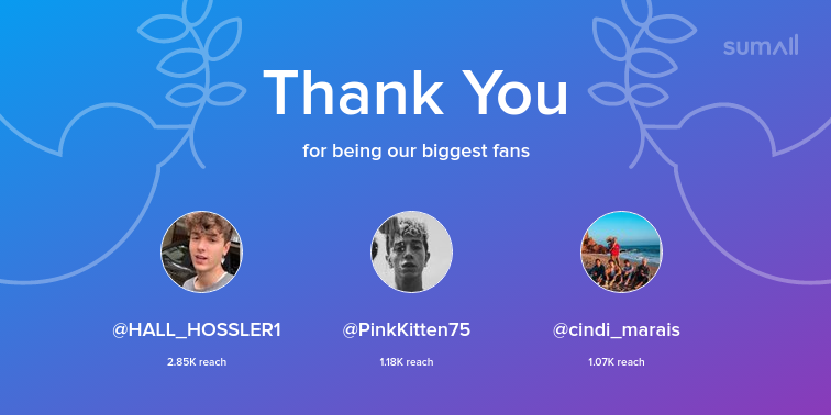 jonahismydude's tweet photo. Our biggest fans this week: HALL_HOSSLER1, PinkKitten75, cindi_marais. Thank you! via https://t.co/ZN7KyT6FU6 https://t.co/pprBP0TF4z