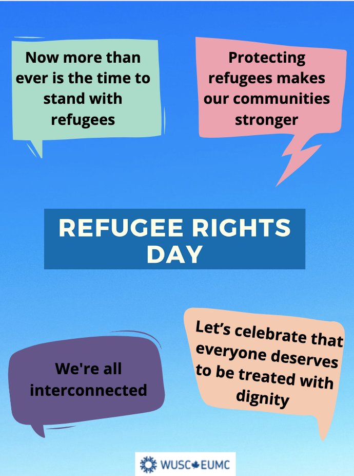 Today is Refugee Rights Day! Let’s celebrate that everyone deserves to be treated with dignity! / Aujourd'hui est la Journée des droits des réfugié-e-s! Célébrons le fait que toute personne mérite d'être traitée avec dignité!

bit.ly/39MDG4F